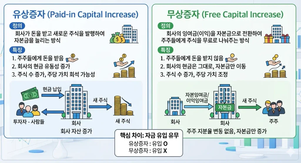유상증자-무상증자-차이점