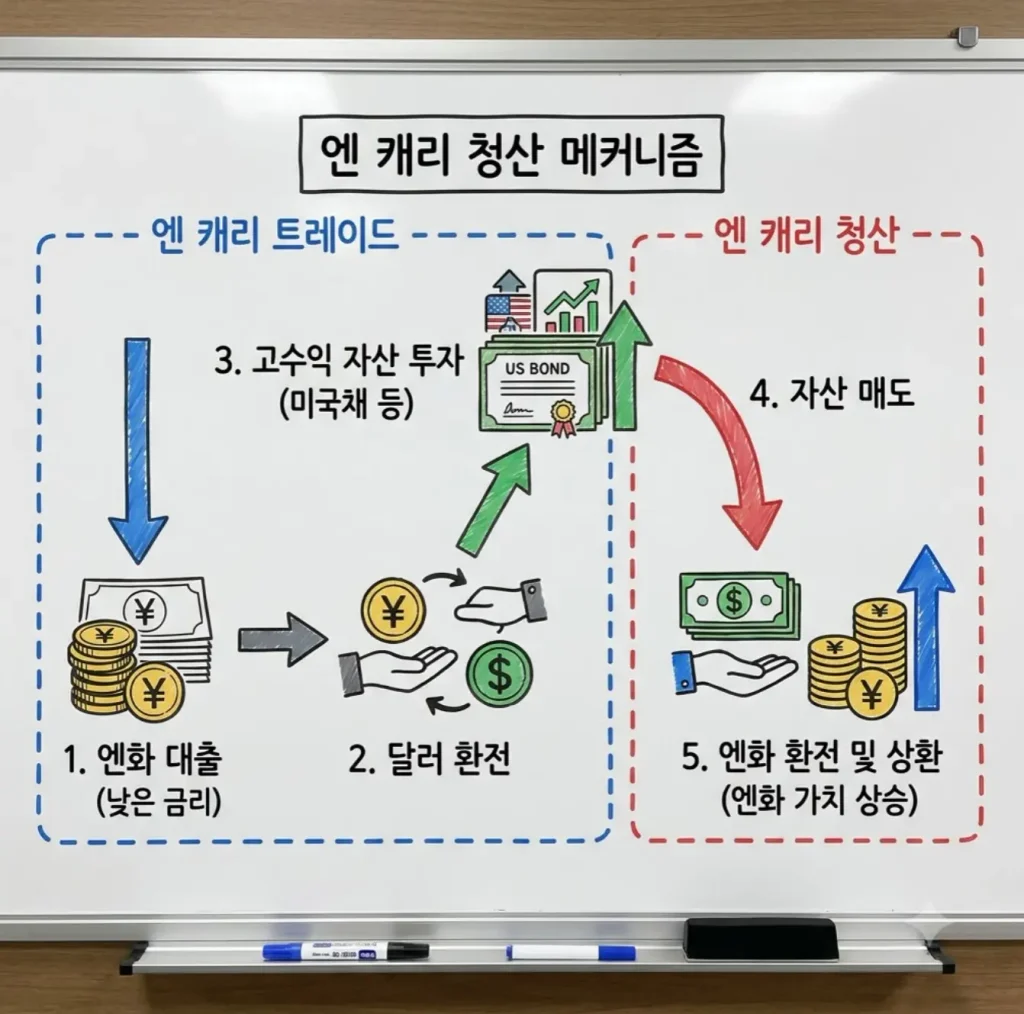 일본 금리 인상 엔 캐리 트레이드 청산