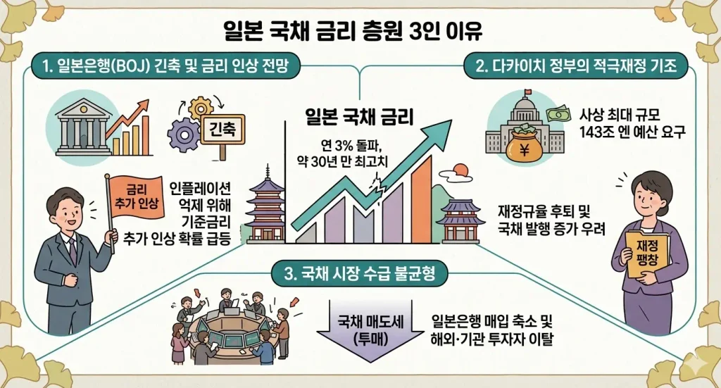 일본 국채 금리가 올라간 이유